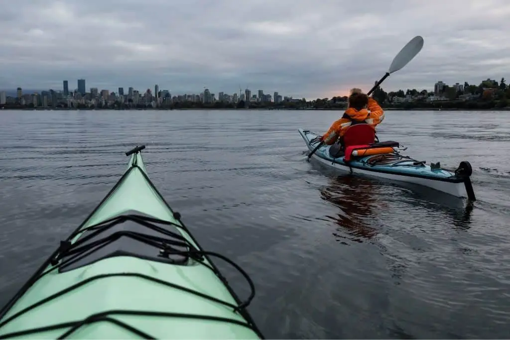 Kayaking in cold water